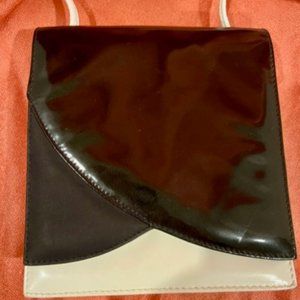 Neiman Marcus White + Black Patent Leather Bag